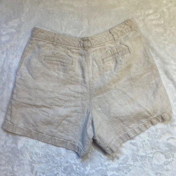 Ann Taylor Women's‎ Khaki Neutral Beachy Lightweight 100% Linen Shorts Size 10 - Picture 6 of 8